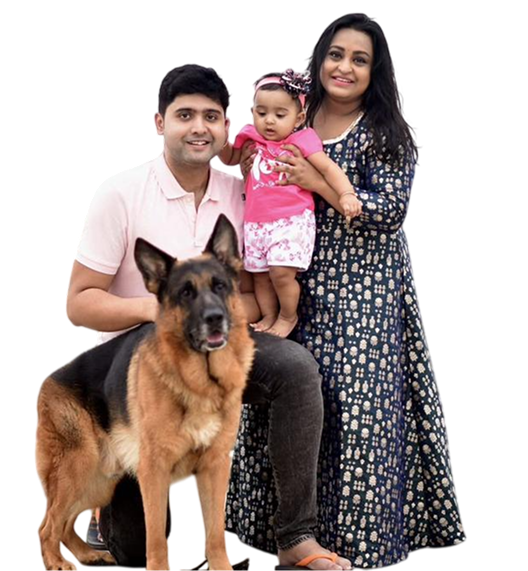 Family with dog